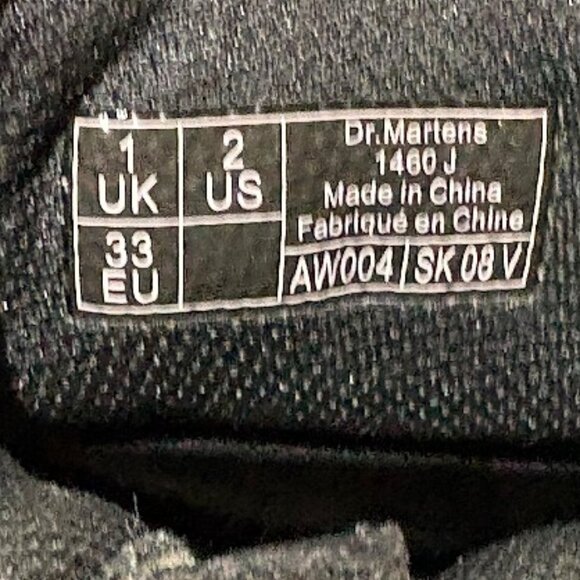 Dr. Martens 1460 J Pascal Leather Lace Up Boots in Black Kids Size 2 - Picture 6 of 7